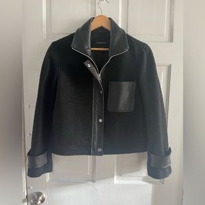 Club Monaco Leather and Wool Jacket